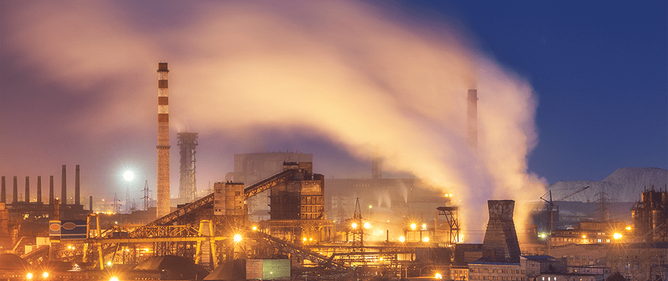 A picture of a steel production plant Like those where US Steel workers are considering organizing a strike.