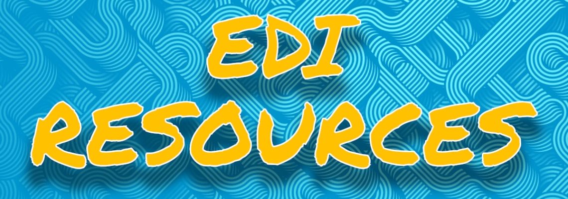 an iamge of the words EDI resources laid over an abstract background