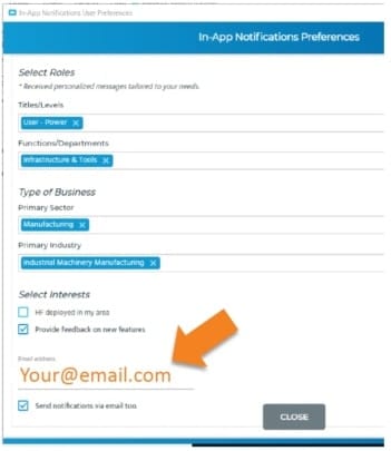 an image of epicor erp cloud 10.2.600 update notification preferences